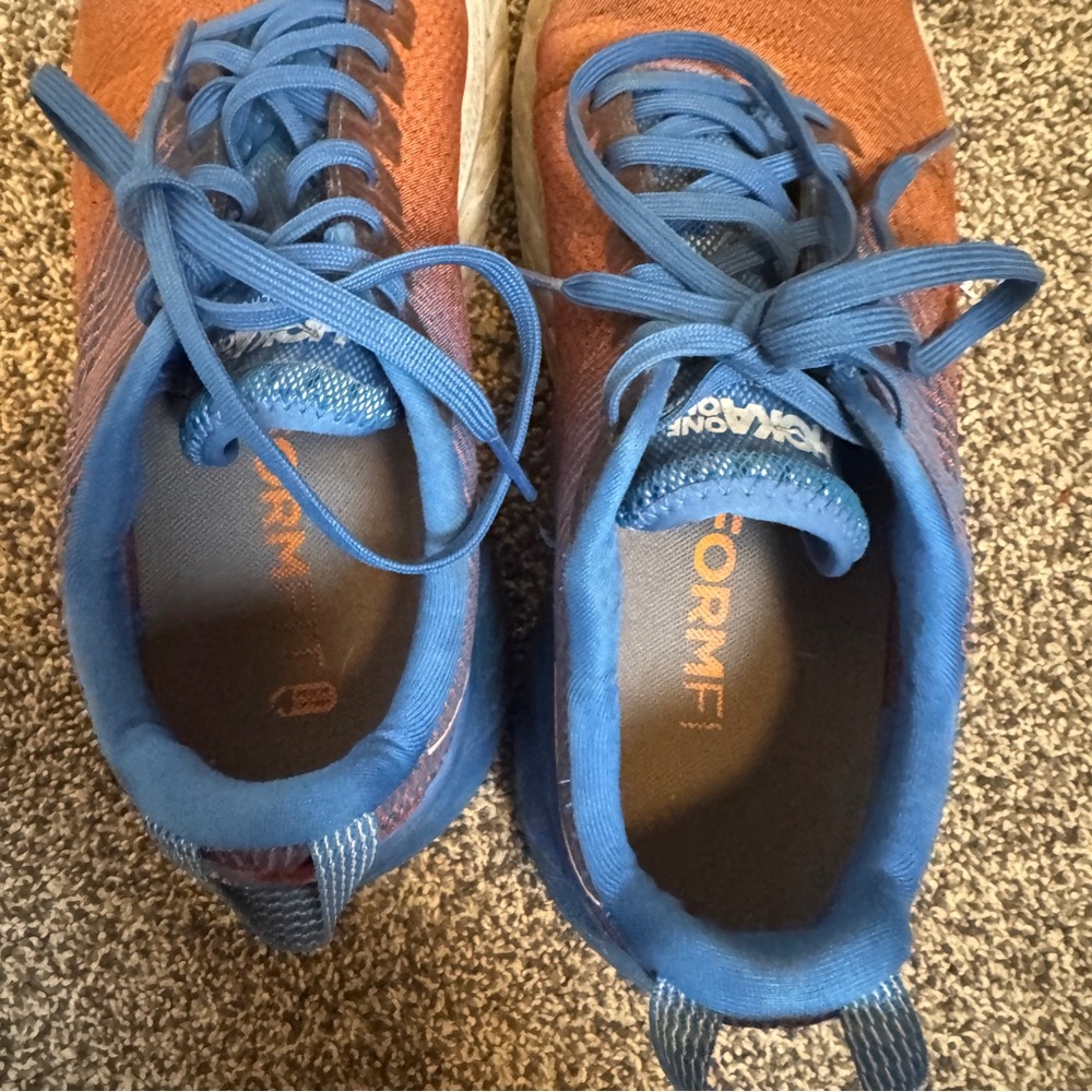 Hoka One One Mach 3 Running Shoes Men Sz 9 Red Blue Lace Up Cushioned Casual - Picture 7 of 7